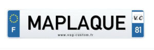 Plaque Immatriculation Personnalisée VAG Custom Lyon